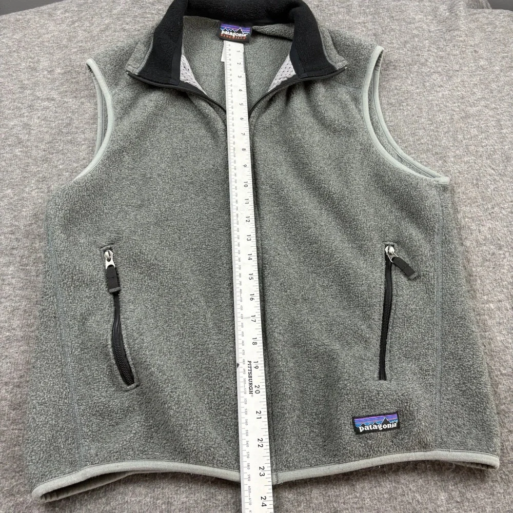 Patagonia Synchilla Fleece Vest Men Sm Gray Full Zip Adventure Nature Minimalist